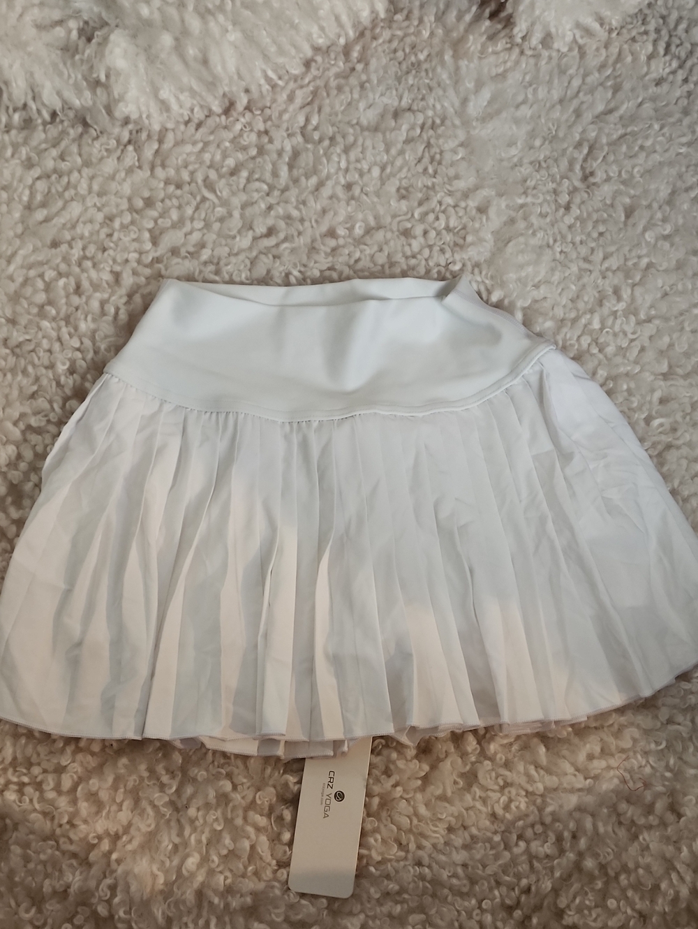 White Pleated Women’s Tennis/pickelball Skirt. Size S.  CRZ yoga. NWT